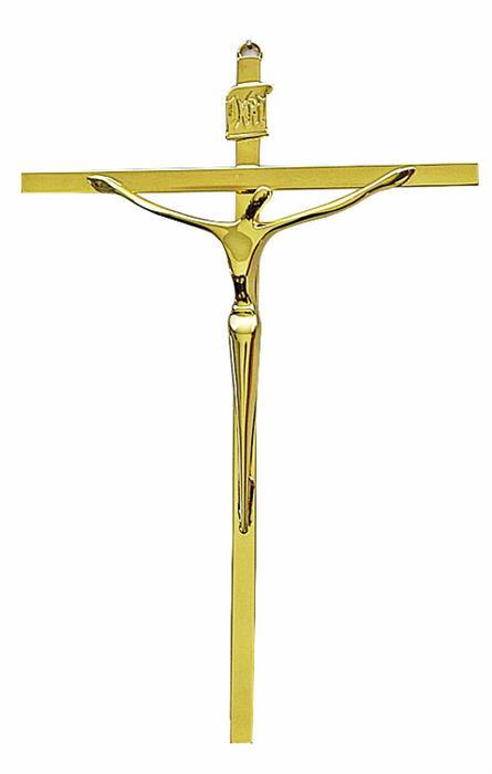 CRUCIFIXO METAL DOURADO REF 40 28X18 CM
