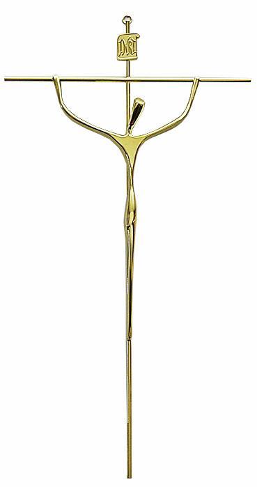 CRUCIFIXO METAL DOURADO REF 77 52X28CM