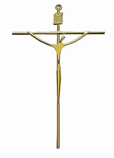CRUCIFIXO METAL DOURADO REF06 20 X 13 CM