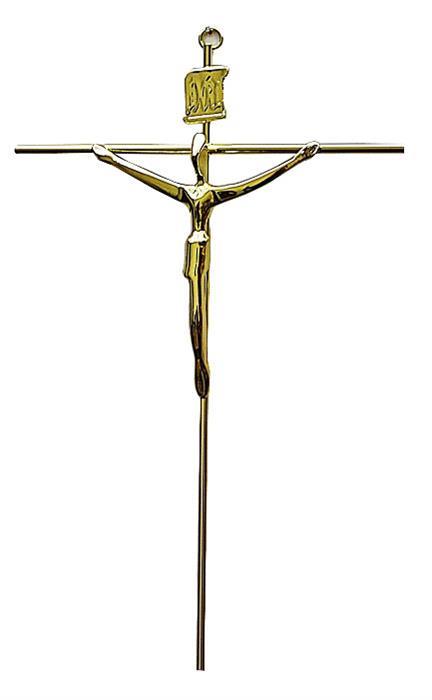 CRUCIFIXO METAL DOURADO REF 34 28X18 CM