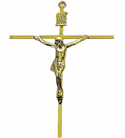 CRUCIFIXO METAL DOURADO REF 27 20X13 CM
