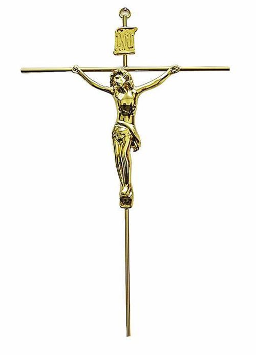 CRUCIFIXO METAL DOURADO REF 04 27X17 CM