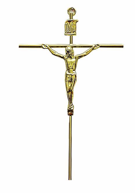 CRUCIFIXO METAL DOURADO REF 14 18X11 CM