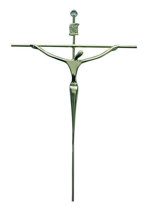 CRUCIFIXO METAL PAREDE PRATA REF 75 29X18 CM