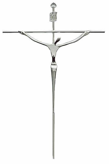 CRUCIFIXO PRATA METAL REF 75 28X18 CM