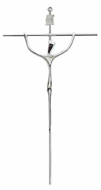CRUCIFIXO PRATA METAL REF 78 38X21 CM
