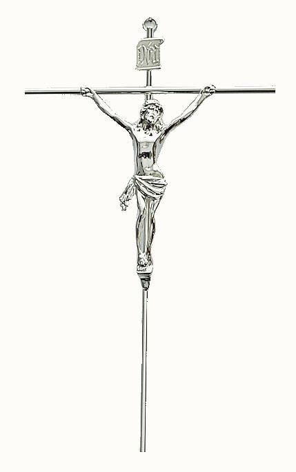 CRUCIFIXO PRATA METAL REF12 30 X 17 CM