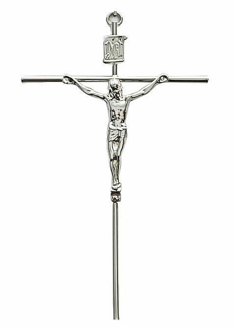 CRUCIFIXO METAL PRATA REF 14 18X11 CM