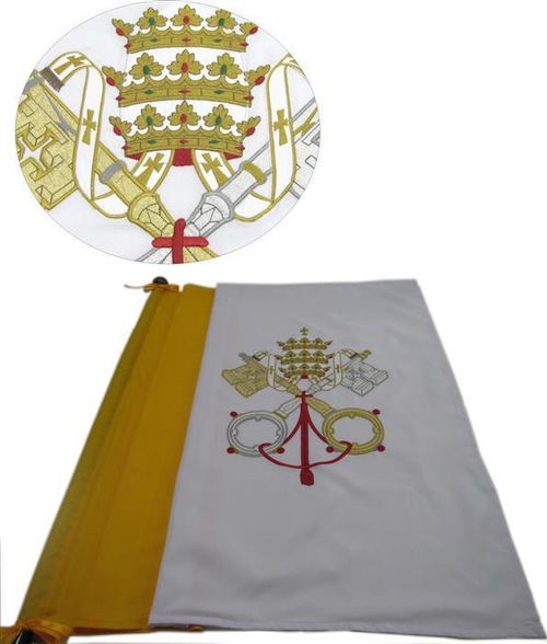 BANDEIRA  BORDADA VATICANO 96.01B - 1.00 X 130 CM