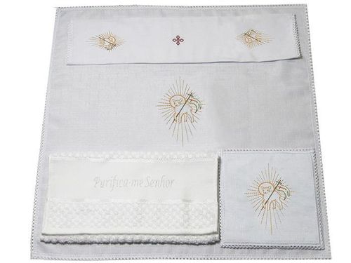 JOGO DE ALTAR BORDADO ALFAIAS REF 15.20/1043