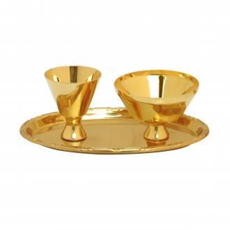 CONJUNTO BANDEJA DUAS ESPECIES DOURADO REF 901 - 8X7/ 7X10CM