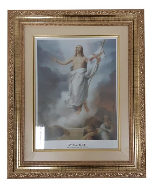 VIA SACRA VIDRO E MADEIRA REF 1095 15 PECAS 40 X 34 CM