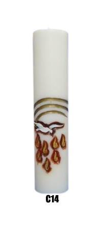 VELA ALTAR ENTALHADA 07 DONS - 30 X 07 CM - REF C14