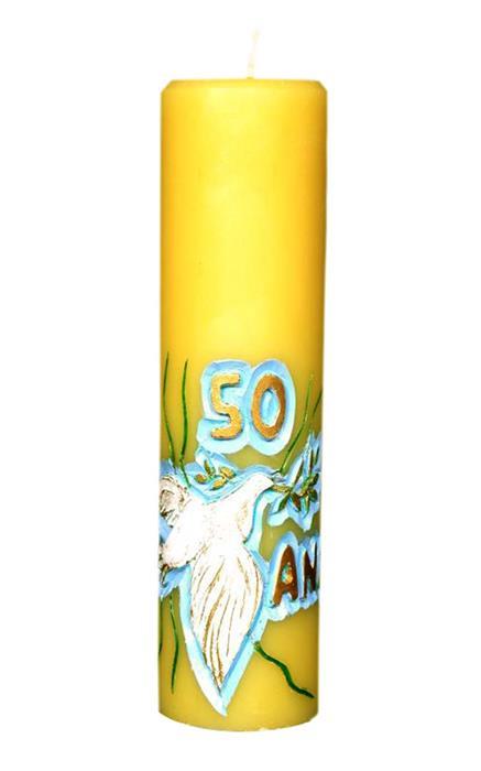 VELA ALTAR ENTALHADA 50 ANOS - 22 X 07 CM - REF A10