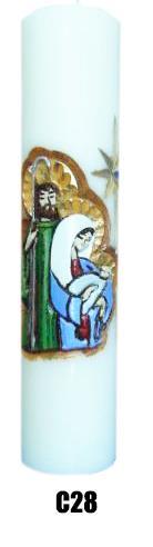 VELA ALTAR ENTALHADA SAGR FAMI BRA - 30 X 07 CM - C28