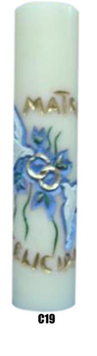 VELA ALTAR ENTALHADA MATRIMONIO - 30 X 07 CM - REF C19