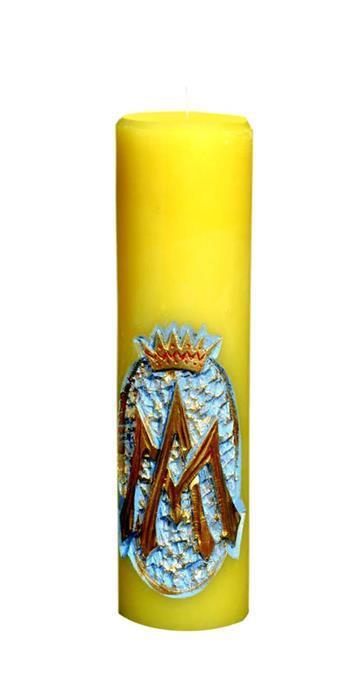 VELA ALTAR ENTALHADA MARELA REF A15 22 X 07 CM