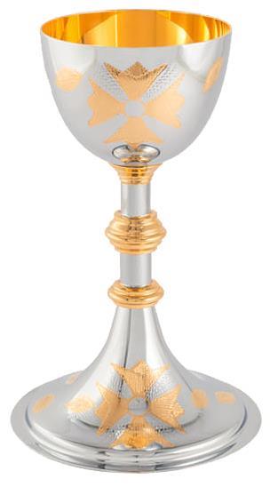 CALICE DESENHO FOLHAS DOURADO INTERNO REF 1217 - 18,5 X 8,3