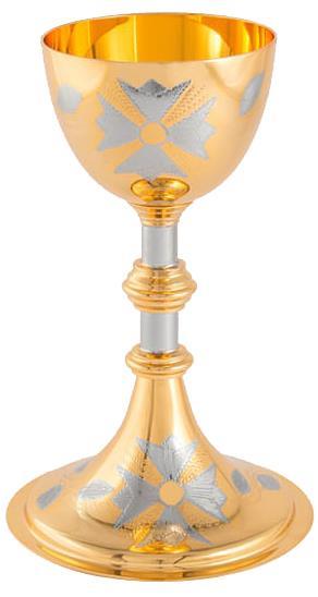 CALICE DESENHO FOLHAS DOURADO TOTAL REF 1217 - 18,5 X 8,3 CM