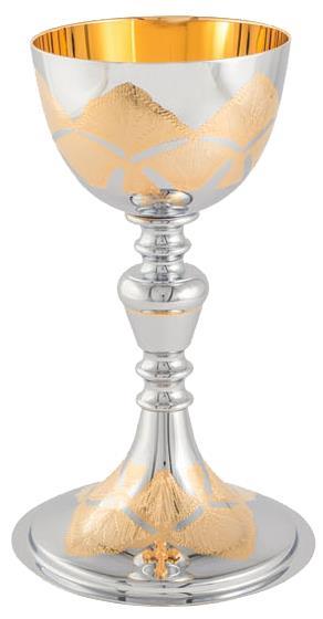 CALICE DESENHADO SOBRE COPA DOURADO INTERNO REF 1021 - 20 X 9.3 CM