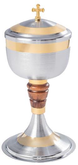CIBORIO CROMO FOSCO DOURADO INTERNO REF 9119 - 23 X 9.6 CM