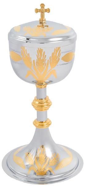 CIBORIO DOURADO INTERNO REF 9218 - 22,5 X 8,6 CM