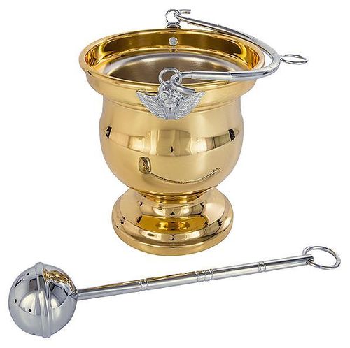 BALDE COM ASPERGE DOURADO TOTAL REF 700 - 12,5 X 14,5 CM