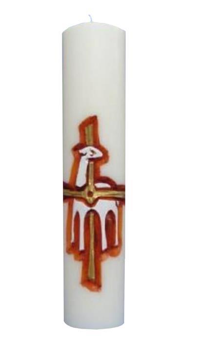 VELA ALTAR ENTALHADA CORDEIRO REF C10 30 X 07 CM