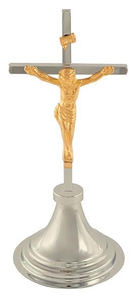 CRUCIFIXO MESA CROMO REF 300 - 19 CM