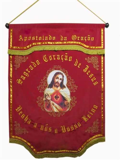ESTANDARTE DO APOSTOLADO DA ORACAO  - 115 X 95 CM